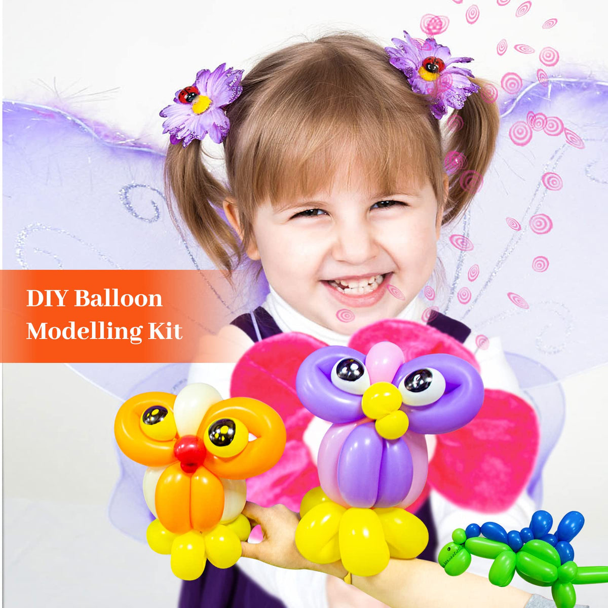 Long Orange 260 Balloons Kit for Kids Party Decor, Bright Long Balloons Twisting Animals Pack Thicken Latex for Halloween Orange Balloon Arch Party Decor.