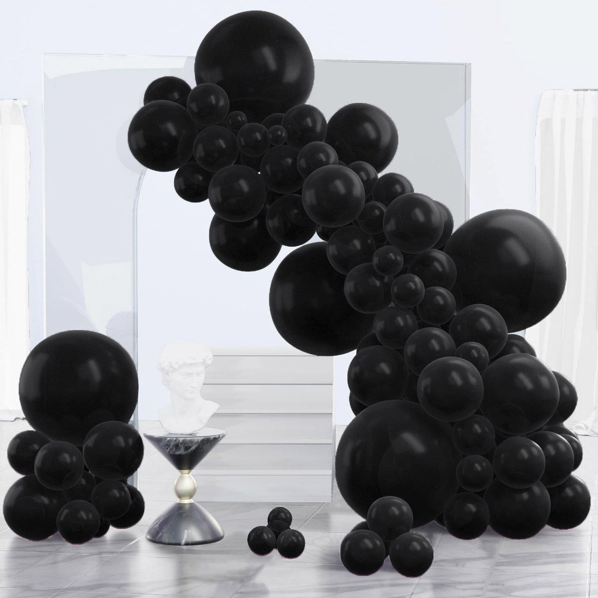 PartyWoo Pearl White Balloons 140pcs Metallic White Color Different Sizes