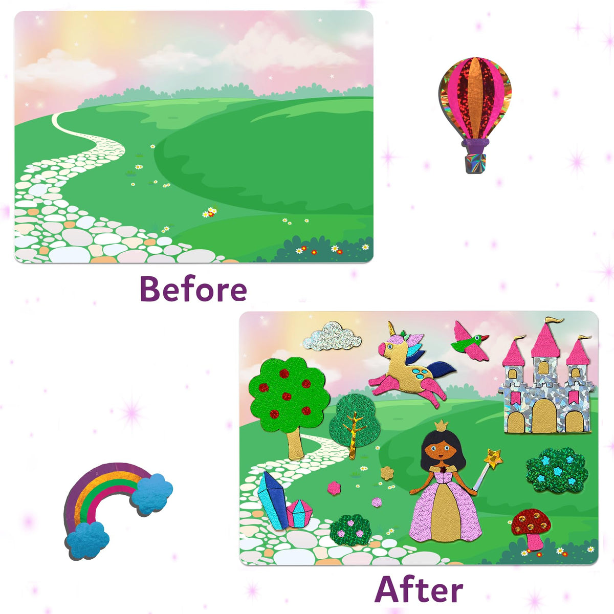 Skillmatics Foil Fun Disney Princess, Foil Art & Craft Kit, Gift for Kids