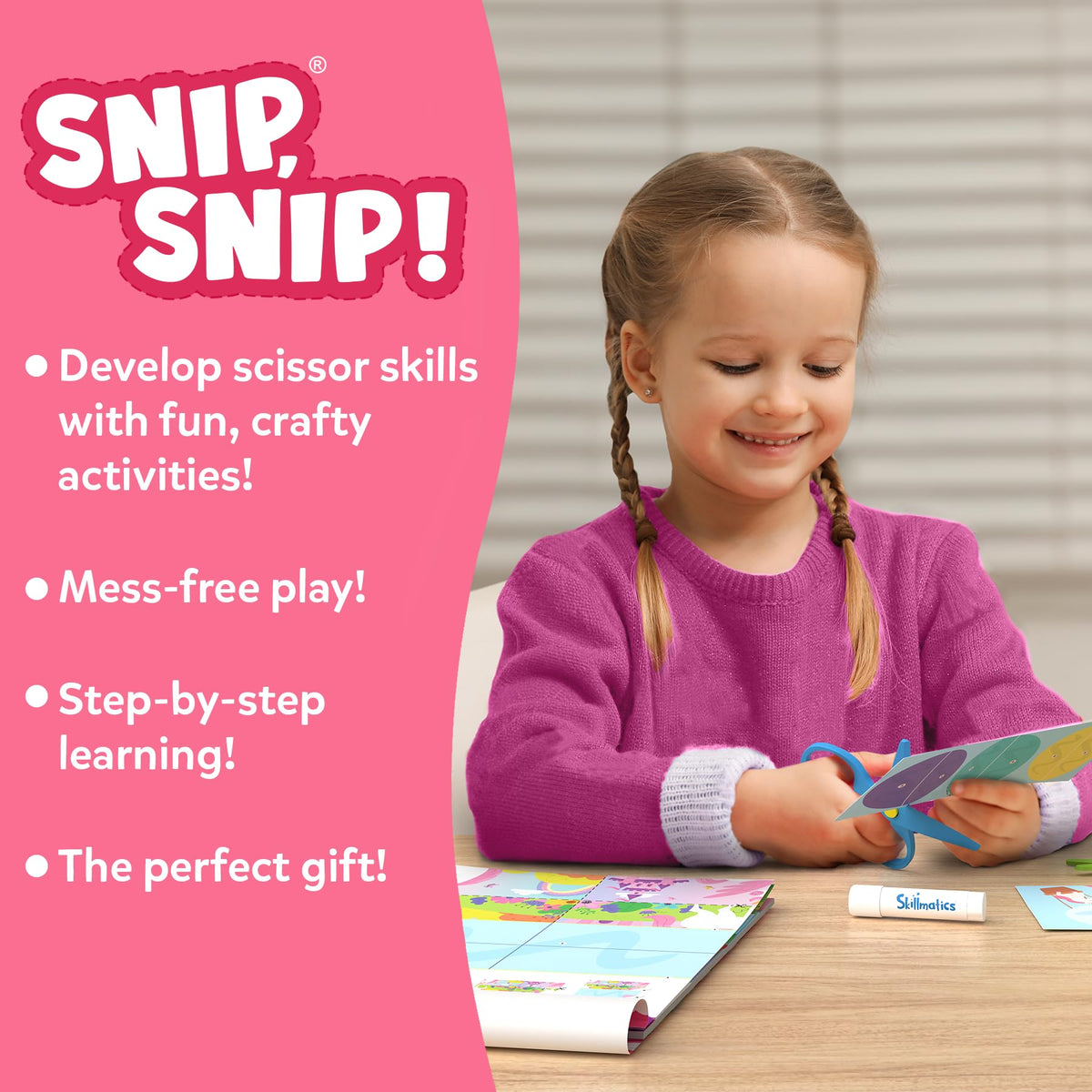 Skillmatics Snip Snip, Scissor Skills, Felt Craft Activity, Gift for Kids