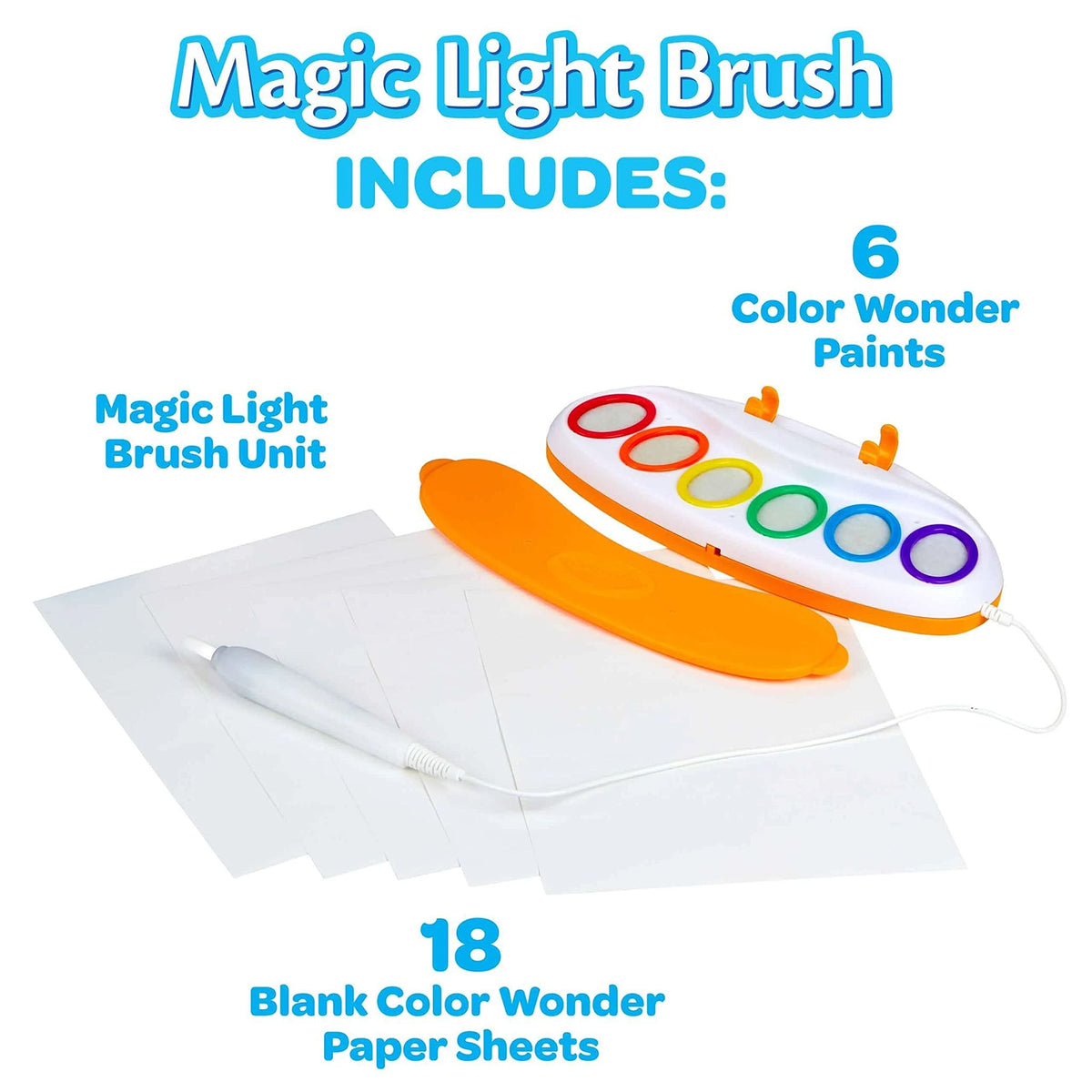 Crayola Ms Rachel Color Wonder Magic Light Brush, Mess Free Coloring Toy 3+