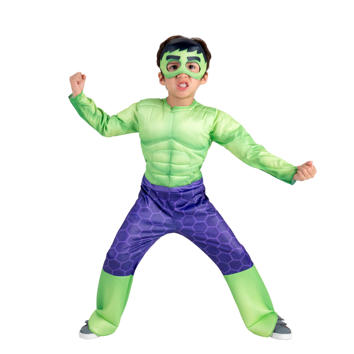 MARVEL Official Toddler Deluxe Halloween Costume - Premium Quality Padded Jumpsuit and Fabric Headpiece (3T-4T)