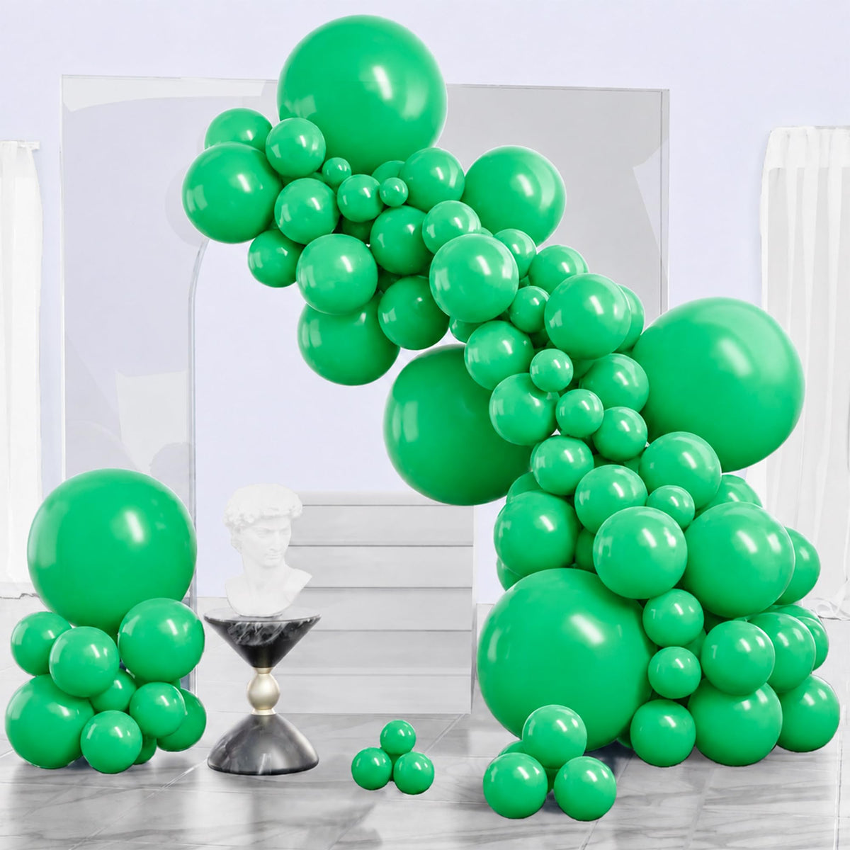 PartyWoo Pearl White Balloons 140pcs Metallic White Color Different Sizes