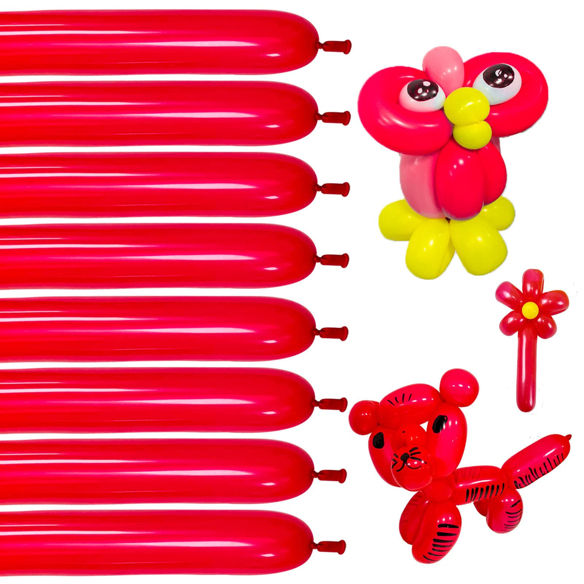 Long Orange 260 Balloons Kit for Kids Party Decor, Bright Long Balloons Twisting Animals Pack Thicken Latex for Halloween Orange Balloon Arch Party Decor.