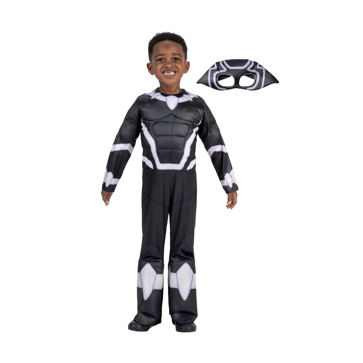 MARVEL Official Toddler Deluxe Halloween Costume - Premium Quality Padded Jumpsuit and Fabric Headpiece (3T-4T)