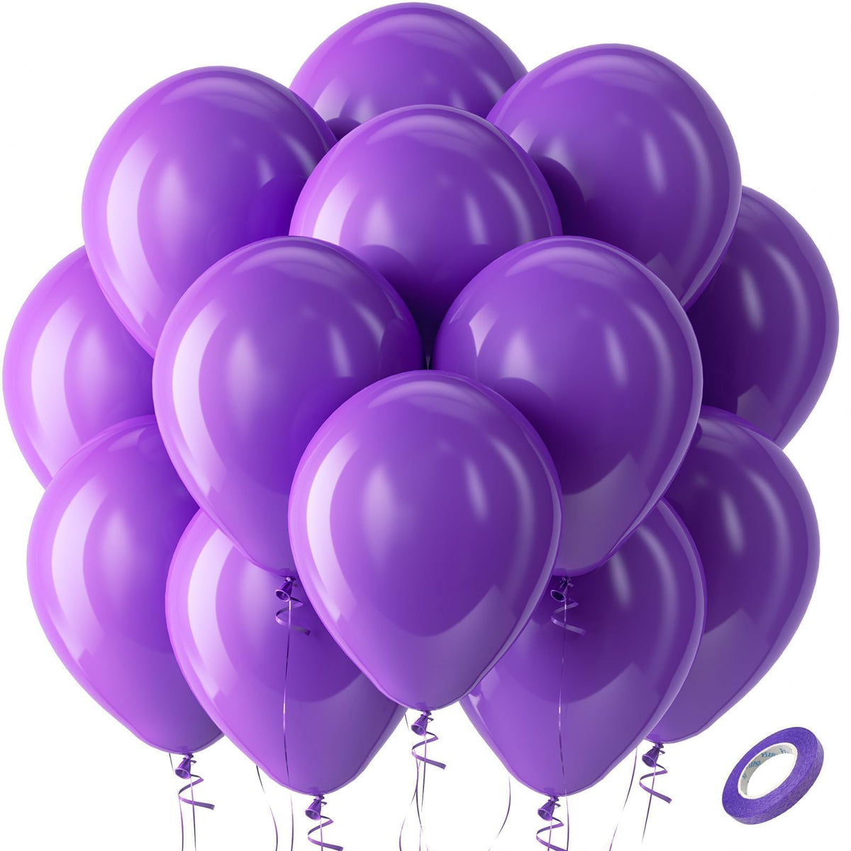 Bezente Assorted Latex Rainbow Balloons 100 Pack 12 inch