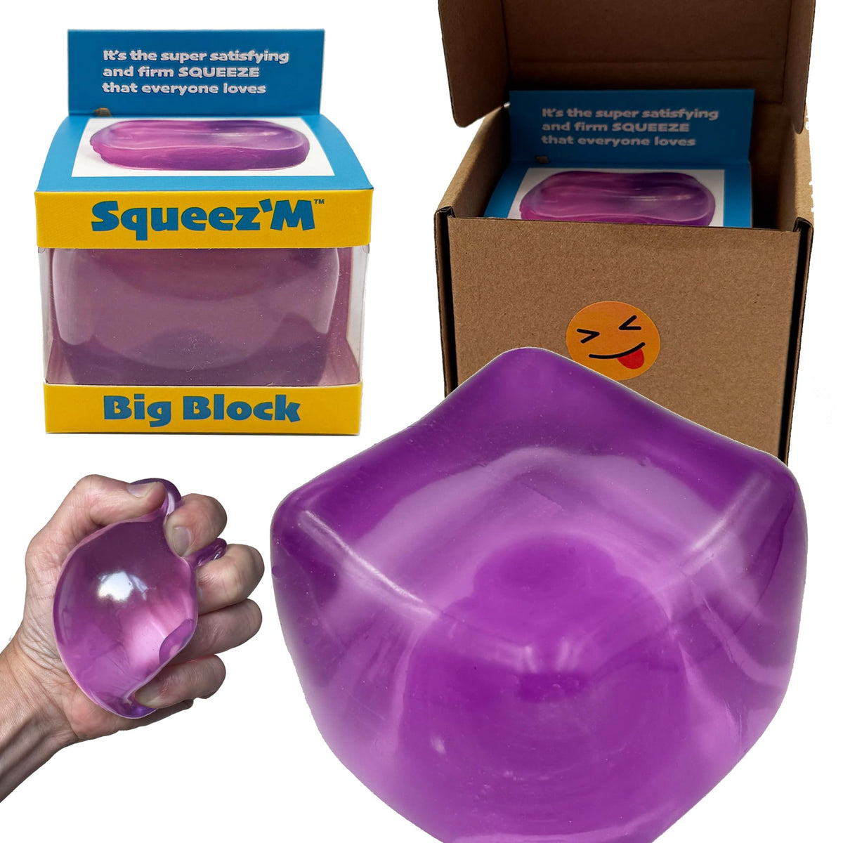 Original BigBlok Premium Stress Cube 2 Pack, Squishy Fidget Toy, Adults