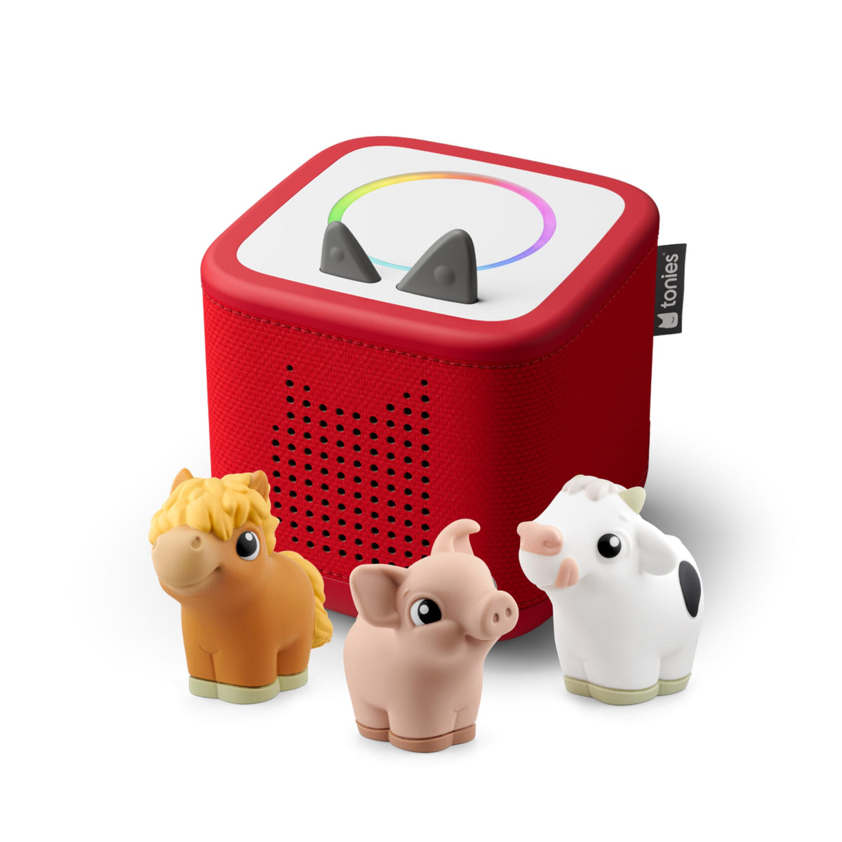 Toniebox 2 My First Farm Bundle for Kids 1+ with Soft and Squeezable Cow, Horse, and Pig - Cloud Pink