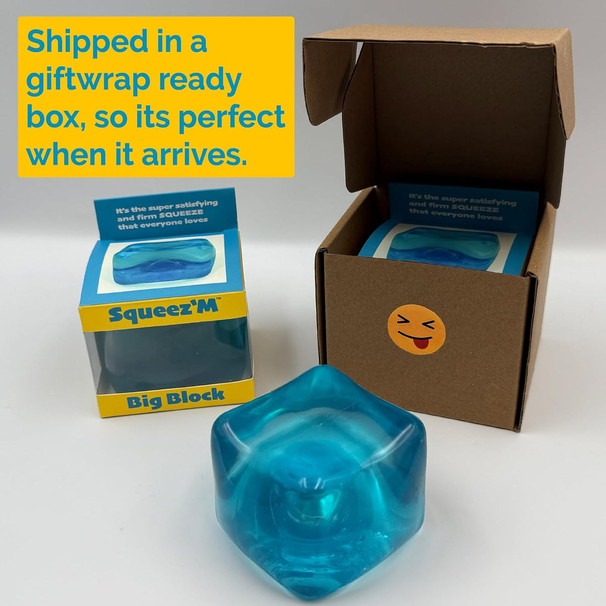 Original BigBlok Premium Stress Cube 2 Pack, Squishy Fidget Toy, Adults