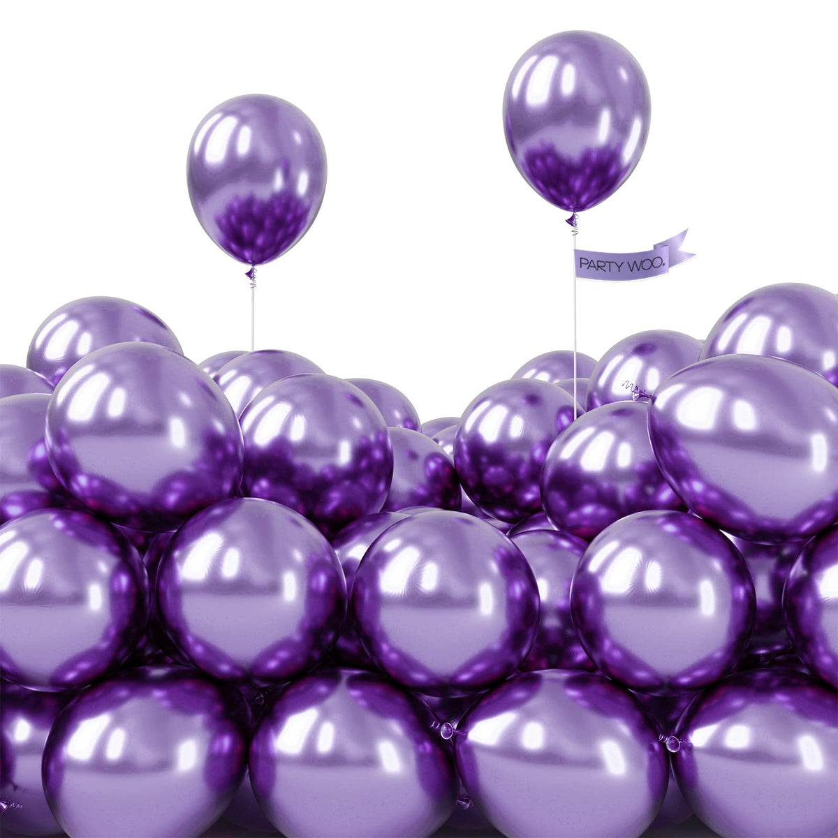 PartyWoo White Balloons 155pcs Matte White Latex Balloons Different Sizes