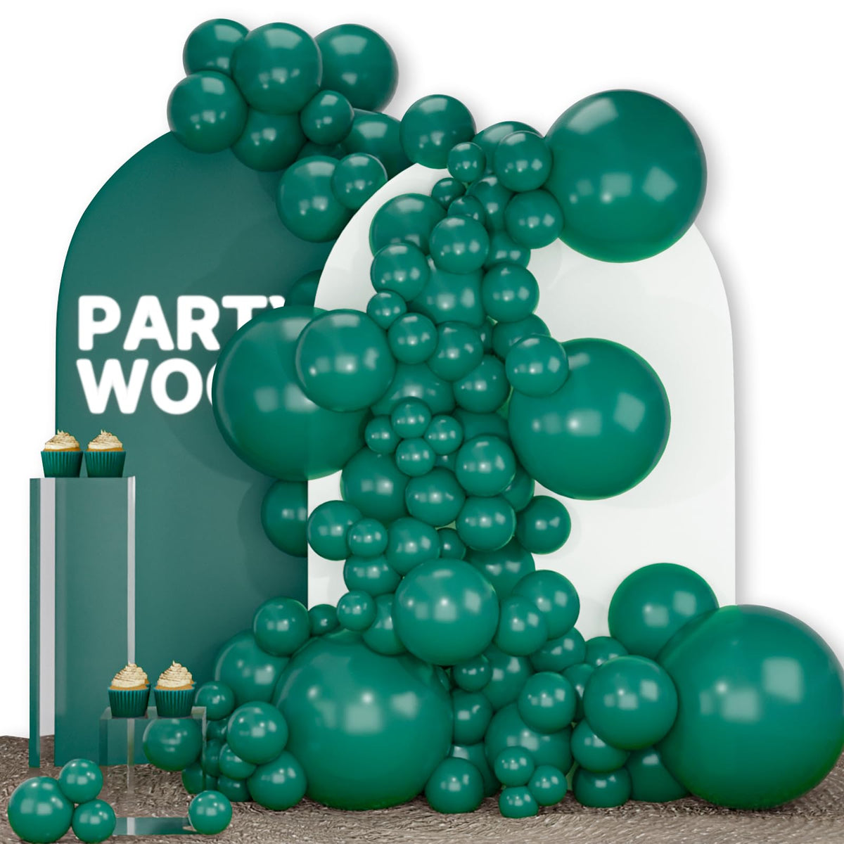 PartyWoo Pearl White Balloons 140pcs Metallic White Color Different Sizes