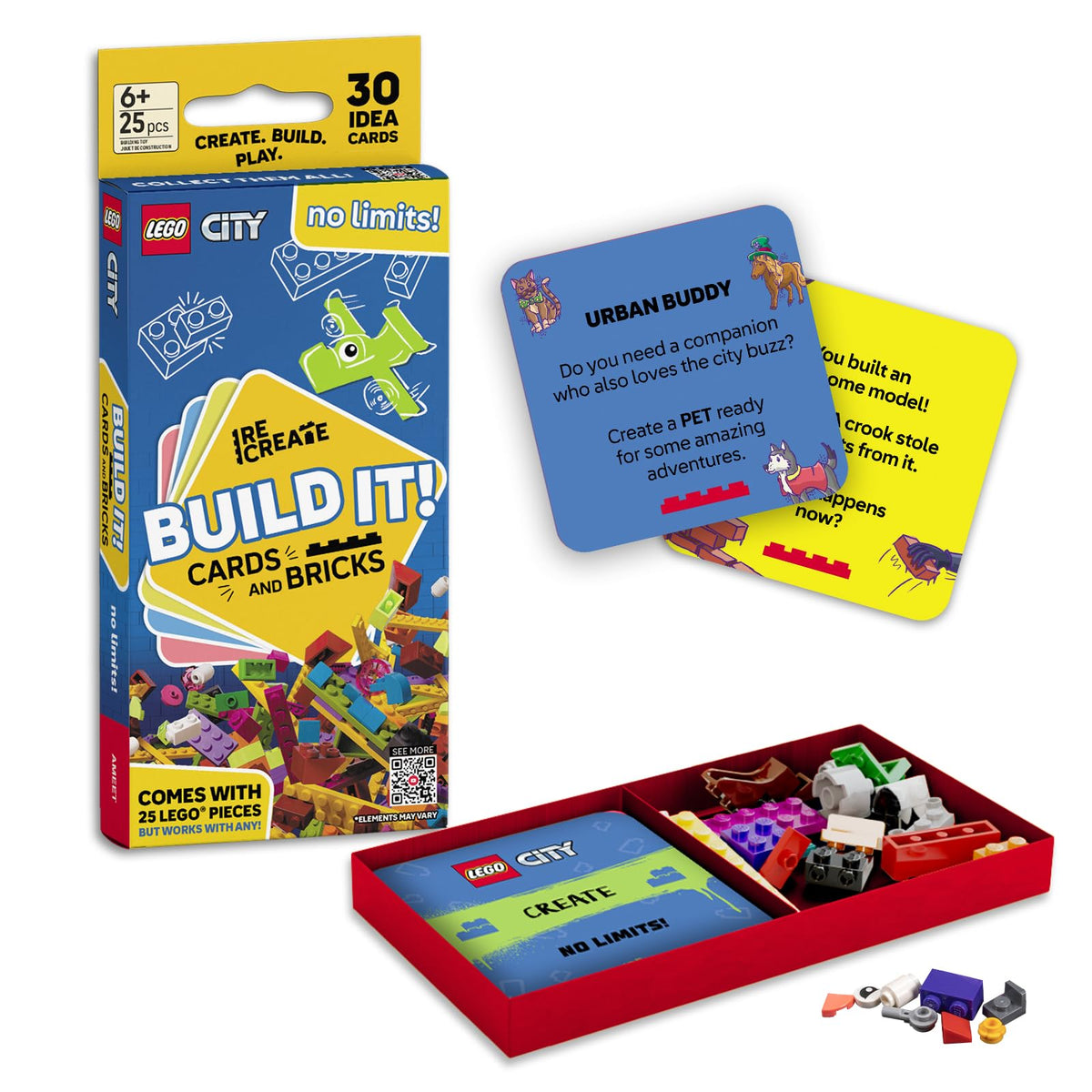 LEGO Recreate Activity Cards – Animals | Creative Building Game with 30+ Activity Cards & 25 LEGO Elements | Ages 6+