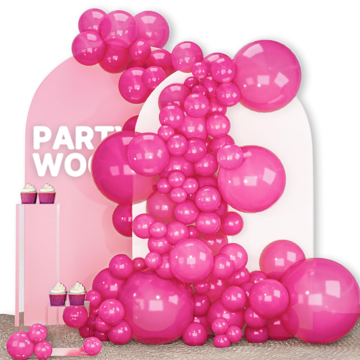 PartyWoo Pearl White Balloons 140pcs Metallic White Color Different Sizes