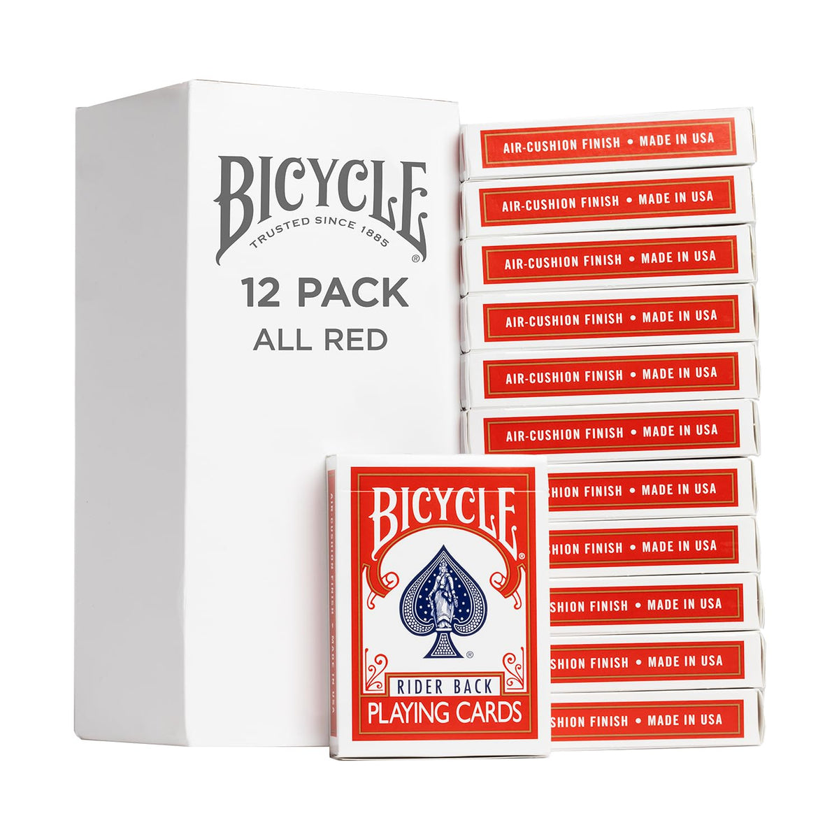Bicycle Rider Back Playing Cards 12 Pack Poker Size Red Blue Bulk Set