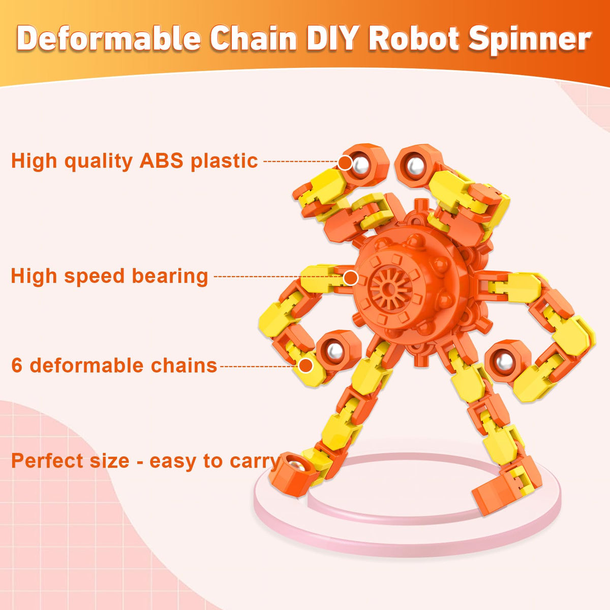 Transformable Fidget Spinners,9PCS Funny Sensory Fidget Toys for Kids