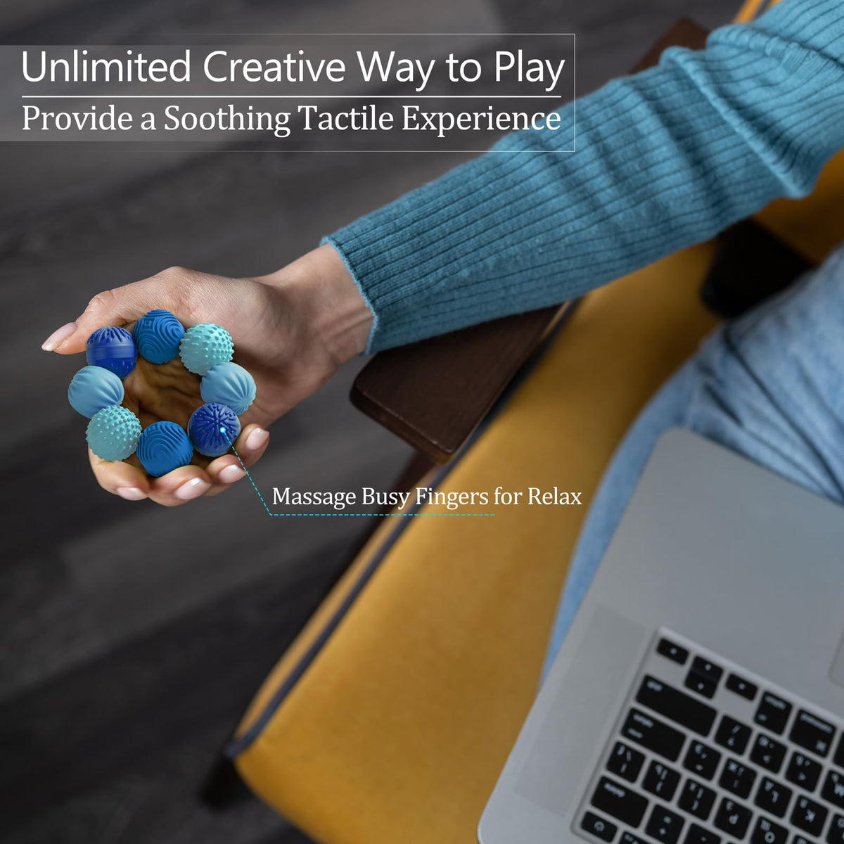 Silicone Magnetic Balls Fidget Toys for Adults & Teens,4PCS Stress Relief Sensory Toys for Autism ADHD Anxiety,Fun Textures Gadgets,Office Desk Toy,Stocking Stuffers for Women Men Teen Gift