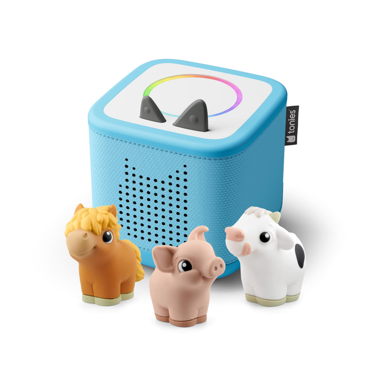 Toniebox 2 My First Farm Bundle for Kids 1+ with Soft and Squeezable Cow, Horse, and Pig - Cloud Pink