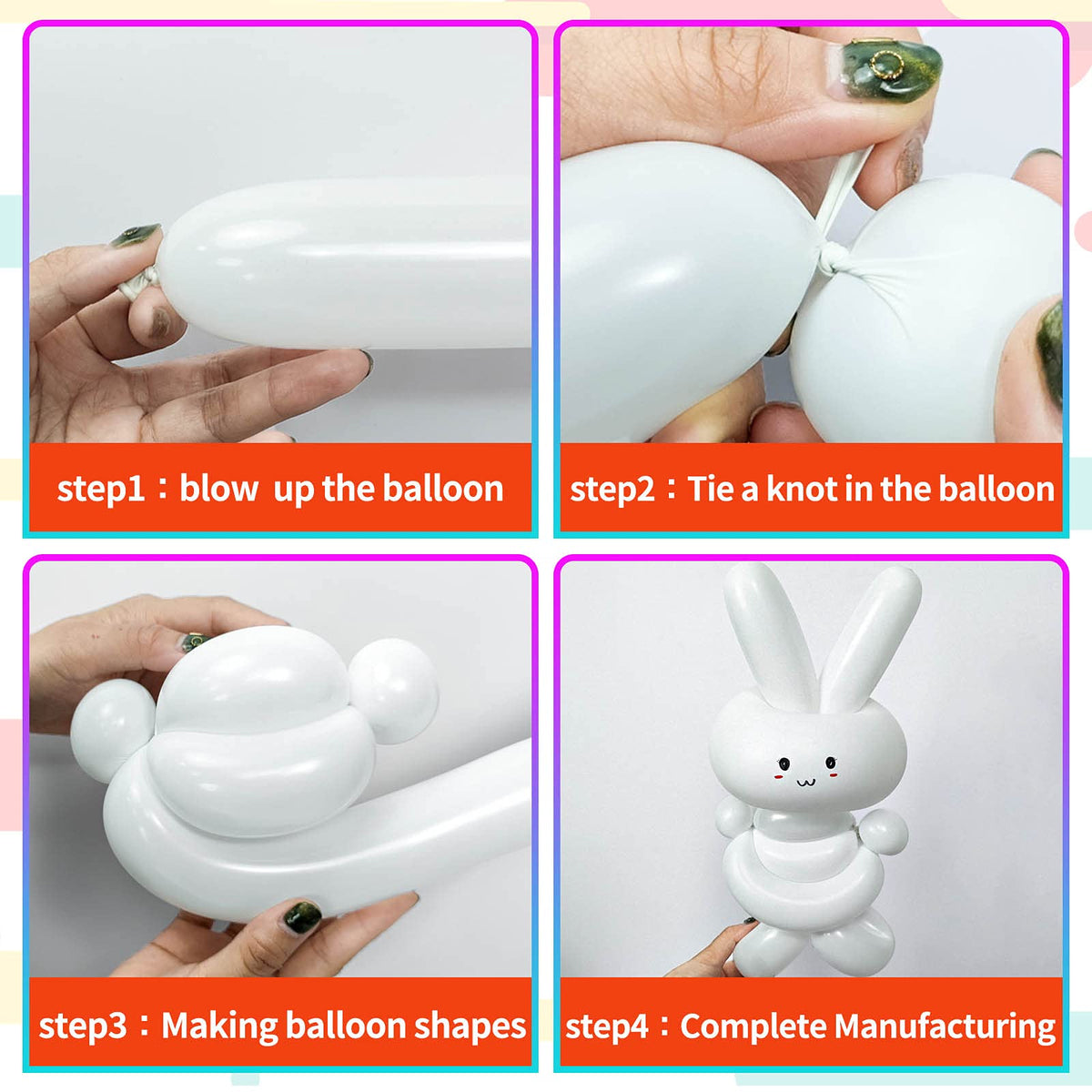 Long Orange 260 Balloons Kit for Kids Party Decor, Bright Long Balloons Twisting Animals Pack Thicken Latex for Halloween Orange Balloon Arch Party Decor.