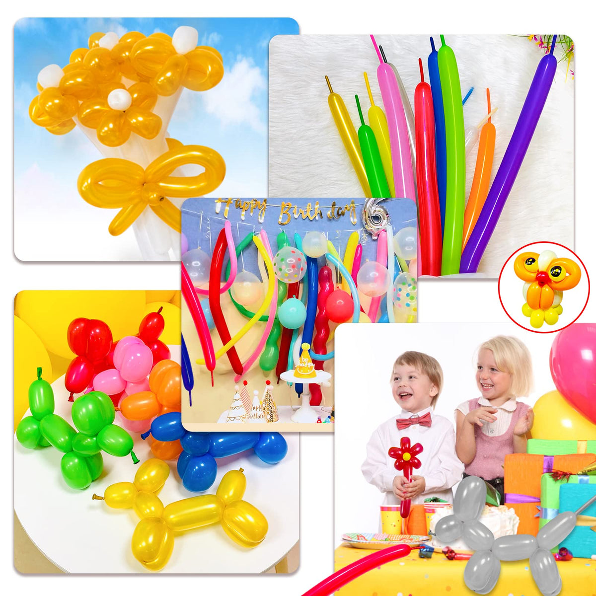 Long Orange 260 Balloons Kit for Kids Party Decor, Bright Long Balloons Twisting Animals Pack Thicken Latex for Halloween Orange Balloon Arch Party Decor.