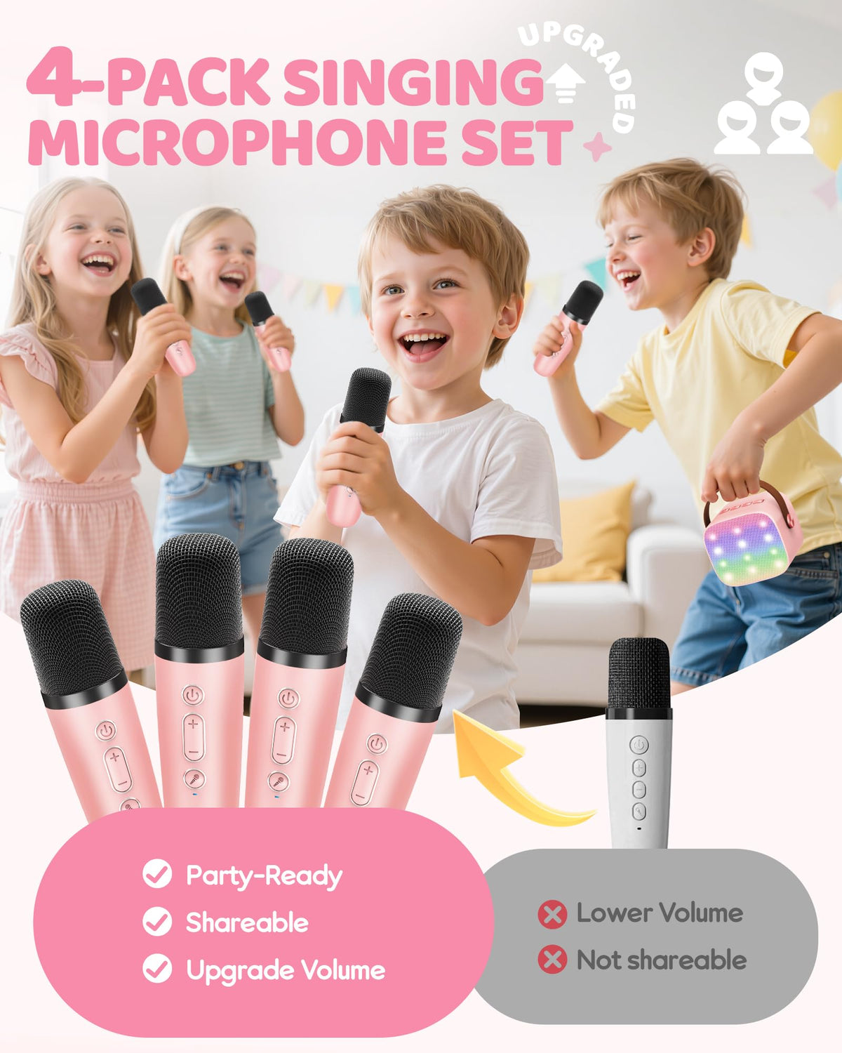 YLL Karaoke Machine for Kids, Birthday Gifts for Girls 3 4 5 6 7+Years Old