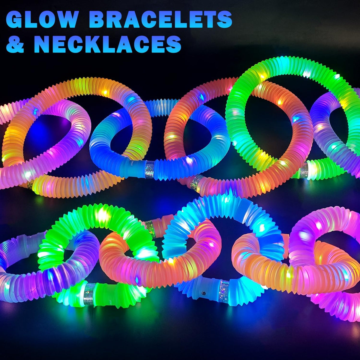Halloween Light Up Party Favors for Kids 24PCS,Glow Stick Bracelet Necklace