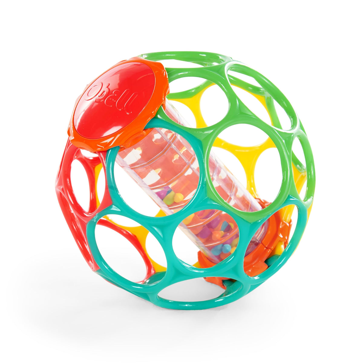 Bright Starts Oball Grippin' Goals Rattle Soccer Ball - Black & White, Easy-Grasp Toy for Newborn and Up