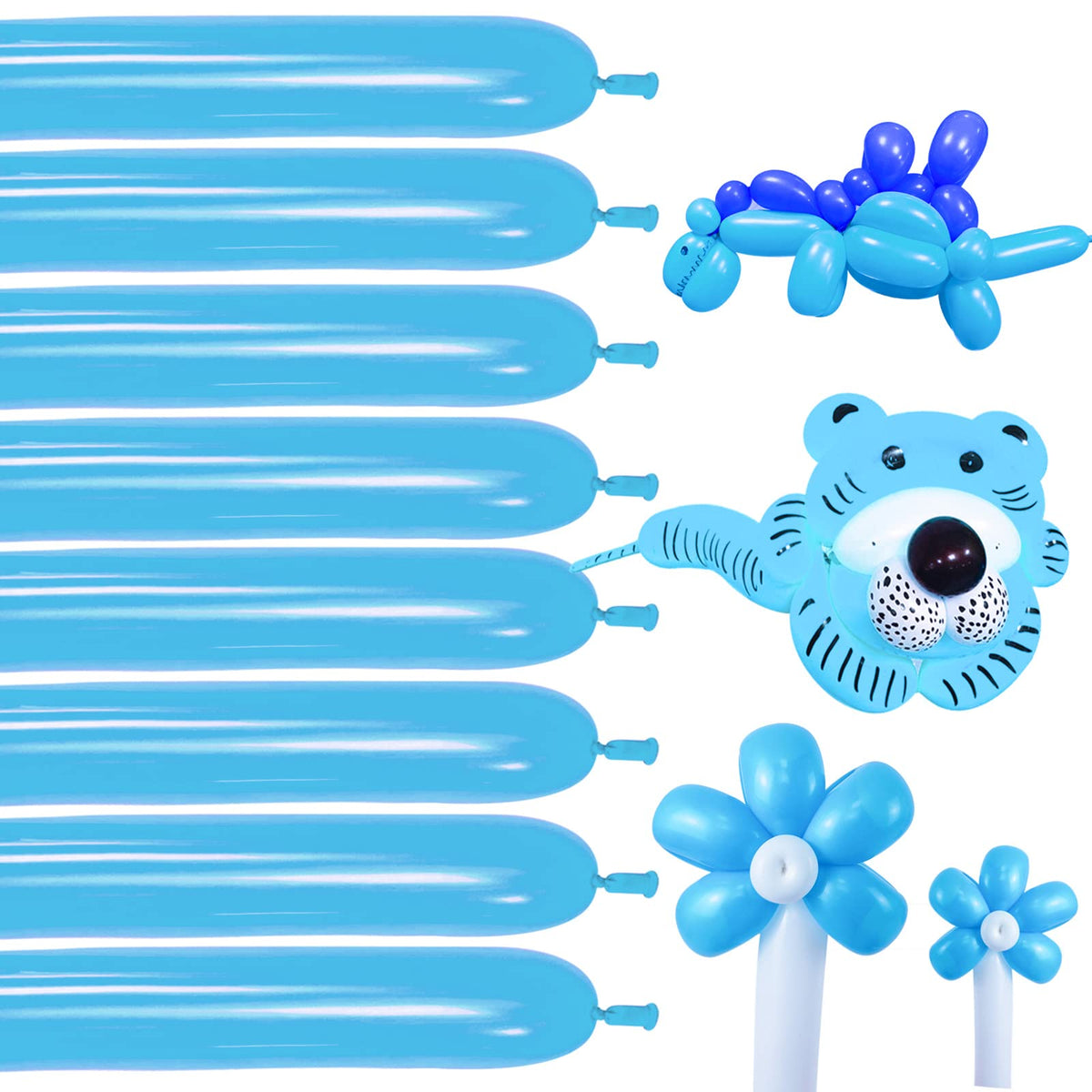 Long Orange 260 Balloons Kit for Kids Party Decor, Bright Long Balloons Twisting Animals Pack Thicken Latex for Halloween Orange Balloon Arch Party Decor.