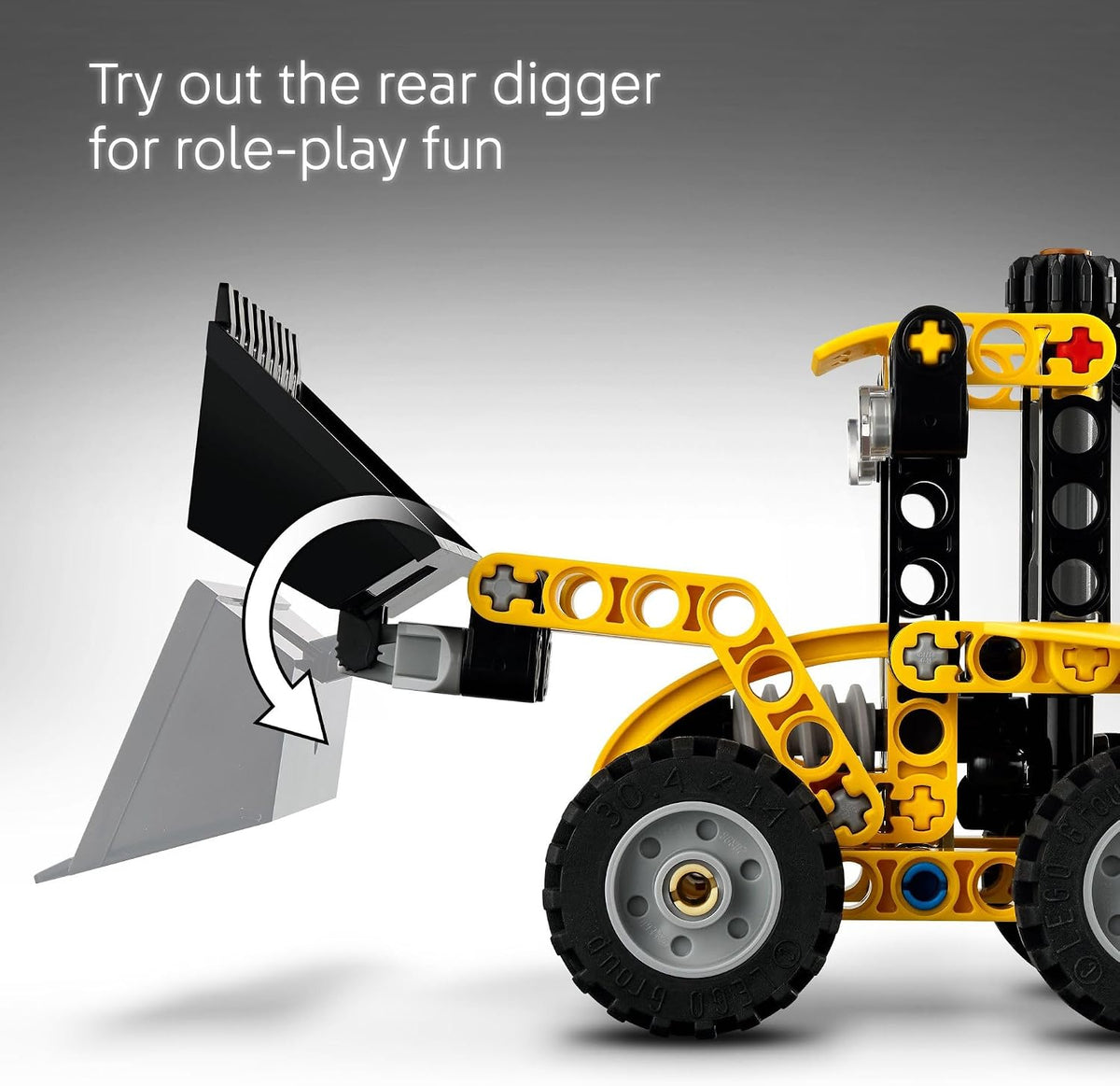 LEGO Technic Backhoe Loader Construction Toy - Building Toy Set for Boys and Girls, Ages 7+ - Educational Gift Idea for Kids Birthday with Usable Back Digger, Scoop, & Outriggers - 42197