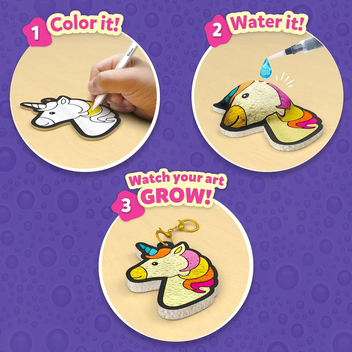 Skillmatics Aqua Puffs Unicorns, Art & Craft Gift for Kids, Paint by Number