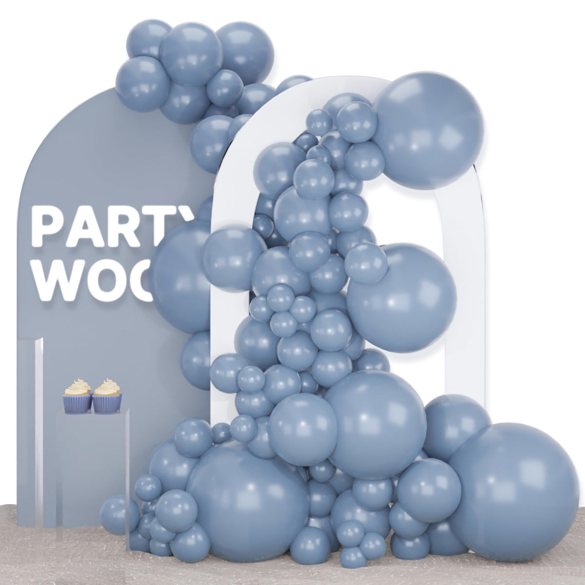 PartyWoo Pearl White Balloons 140pcs Metallic White Color Different Sizes
