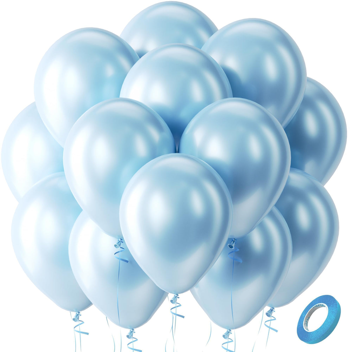 Bezente Assorted Latex Rainbow Balloons 100 Pack 12 inch