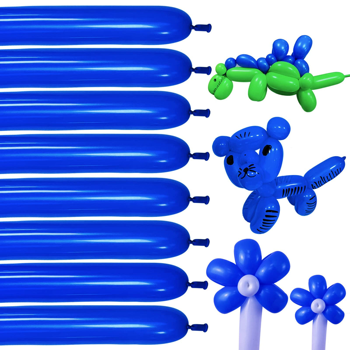Long Orange 260 Balloons Kit for Kids Party Decor, Bright Long Balloons Twisting Animals Pack Thicken Latex for Halloween Orange Balloon Arch Party Decor.