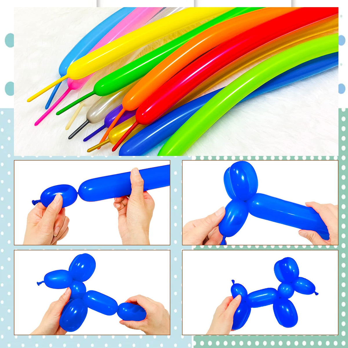 Long Orange 260 Balloons Kit for Kids Party Decor, Bright Long Balloons Twisting Animals Pack Thicken Latex for Halloween Orange Balloon Arch Party Decor.