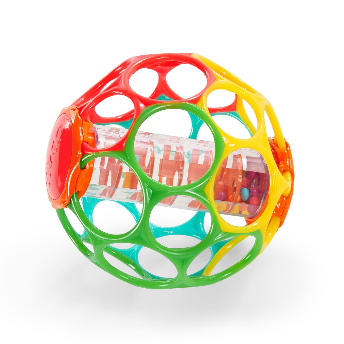Bright Starts Oball Grippin' Goals Rattle Soccer Ball - Black & White, Easy-Grasp Toy for Newborn and Up