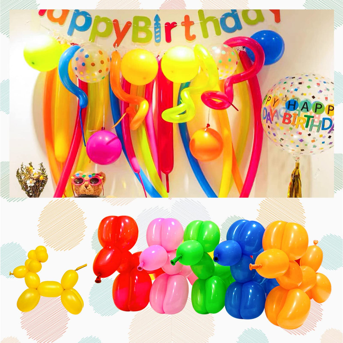 Long Orange 260 Balloons Kit for Kids Party Decor, Bright Long Balloons Twisting Animals Pack Thicken Latex for Halloween Orange Balloon Arch Party Decor.