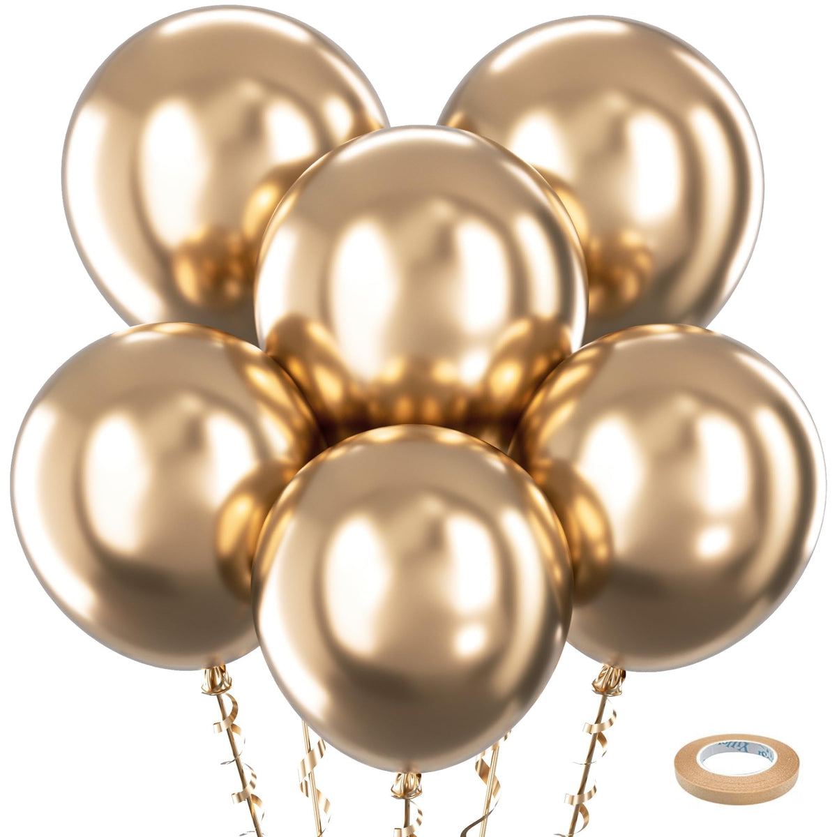 Bezente Assorted Latex Rainbow Balloons 100 Pack 12 inch