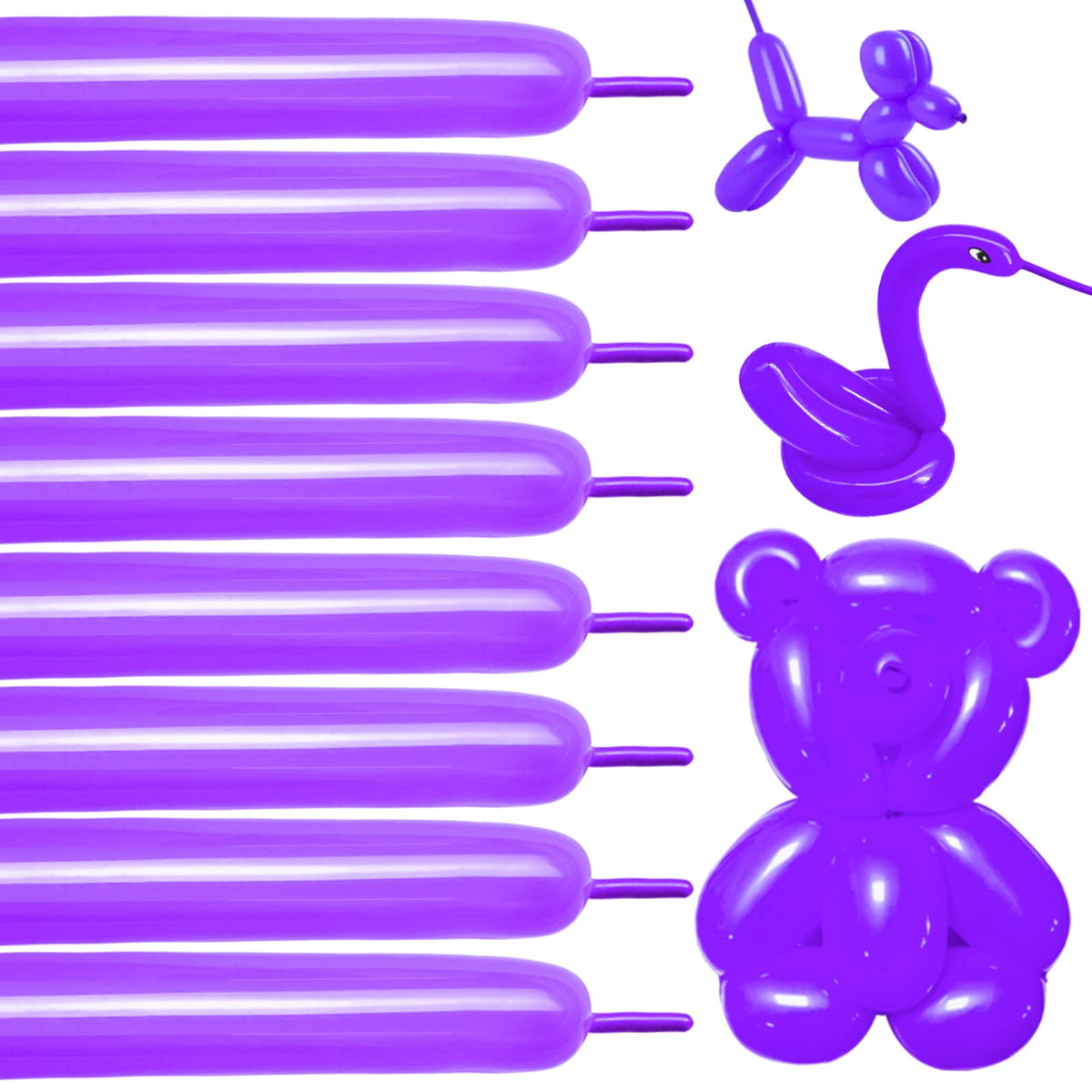 Long Orange 260 Balloons Kit for Kids Party Decor, Bright Long Balloons Twisting Animals Pack Thicken Latex for Halloween Orange Balloon Arch Party Decor.