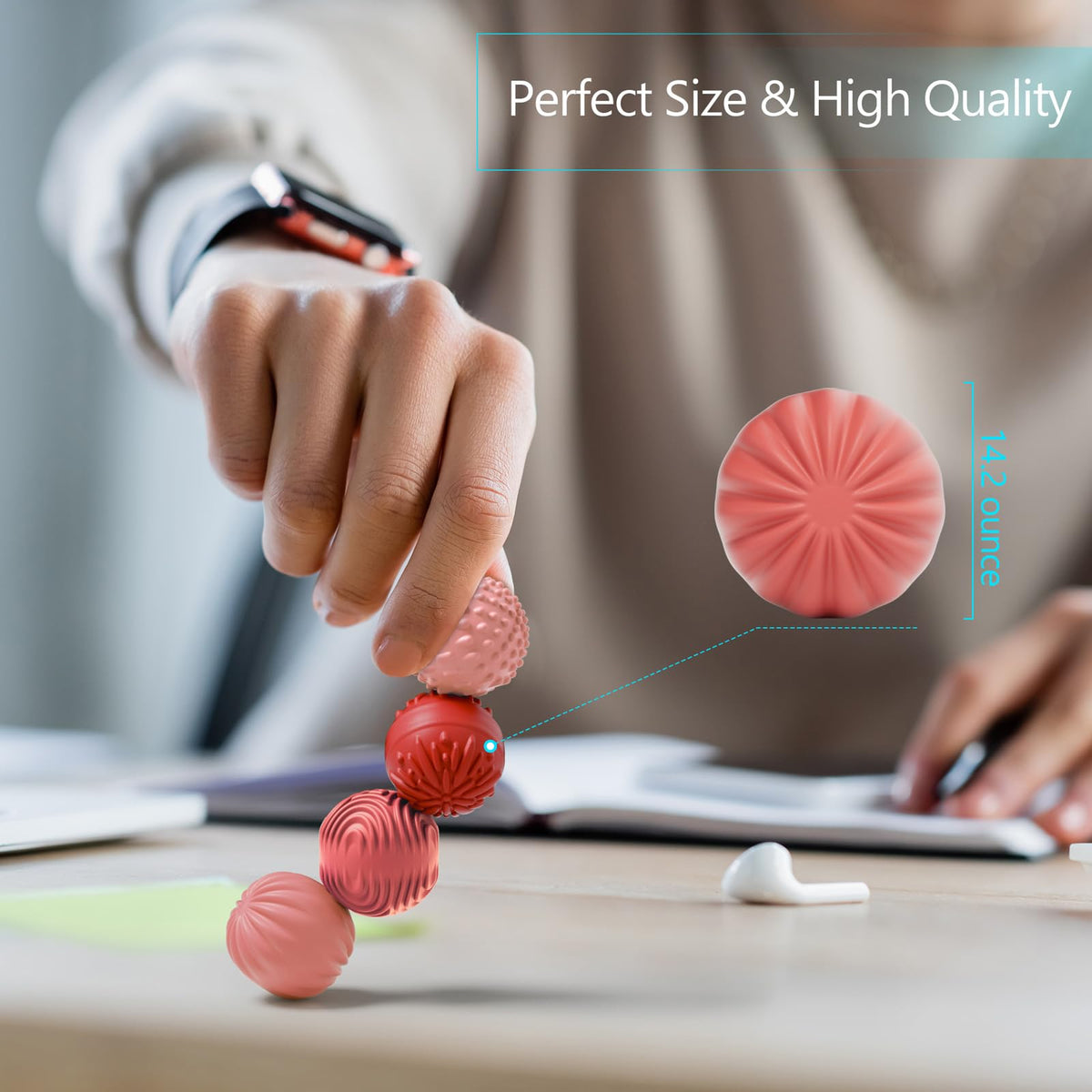 Silicone Magnetic Balls Fidget Toys for Adults & Teens,4PCS Stress Relief Sensory Toys for Autism ADHD Anxiety,Fun Textures Gadgets,Office Desk Toy,Stocking Stuffers for Women Men Teen Gift