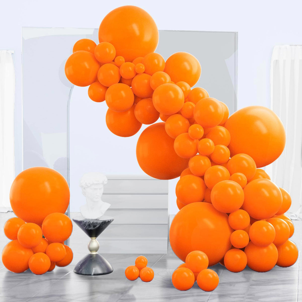 PartyWoo Pearl White Balloons 140pcs Metallic White Color Different Sizes