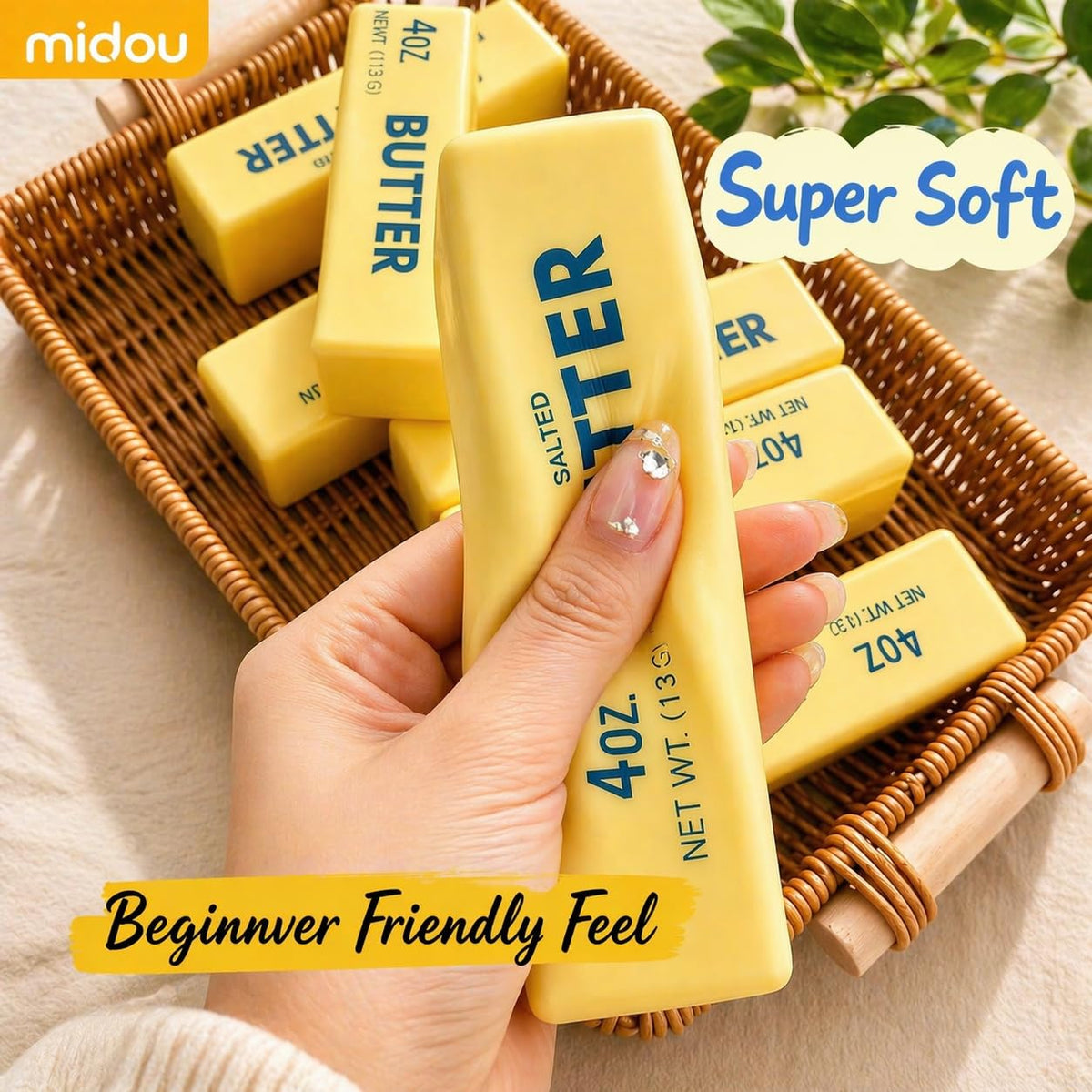 Midou Slow Rising Dumpling Squishy Butter Squeeze Toy Sensory Stress Relief Squishies Soft & Stretchy Fidget Toys for Anxiety Relief Party Favors 1Pcs(Dumpling Squishy Butter)