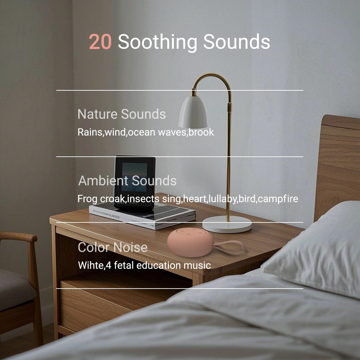 Portable Baby Sound Machine & Essentials for Babies & Kids-Rose