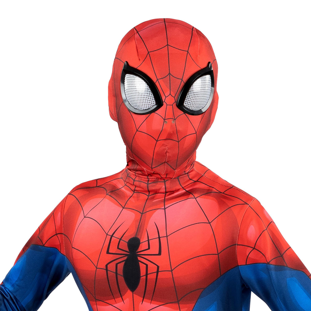 Marvel Spider-Man Official Youth Deluxe Zentai Costume - Deluxe Two-Way Stretch Spandex with Invisible Zippers and Wrist Openings for Added Convenience (L)