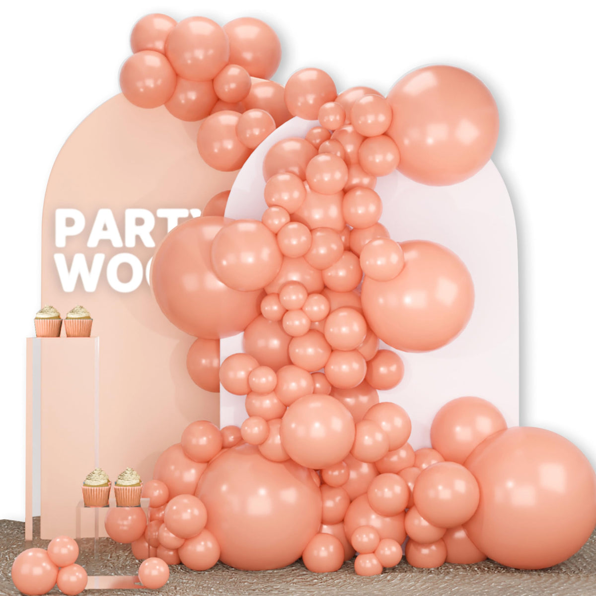 PartyWoo Pearl White Balloons 140pcs Metallic White Color Different Sizes
