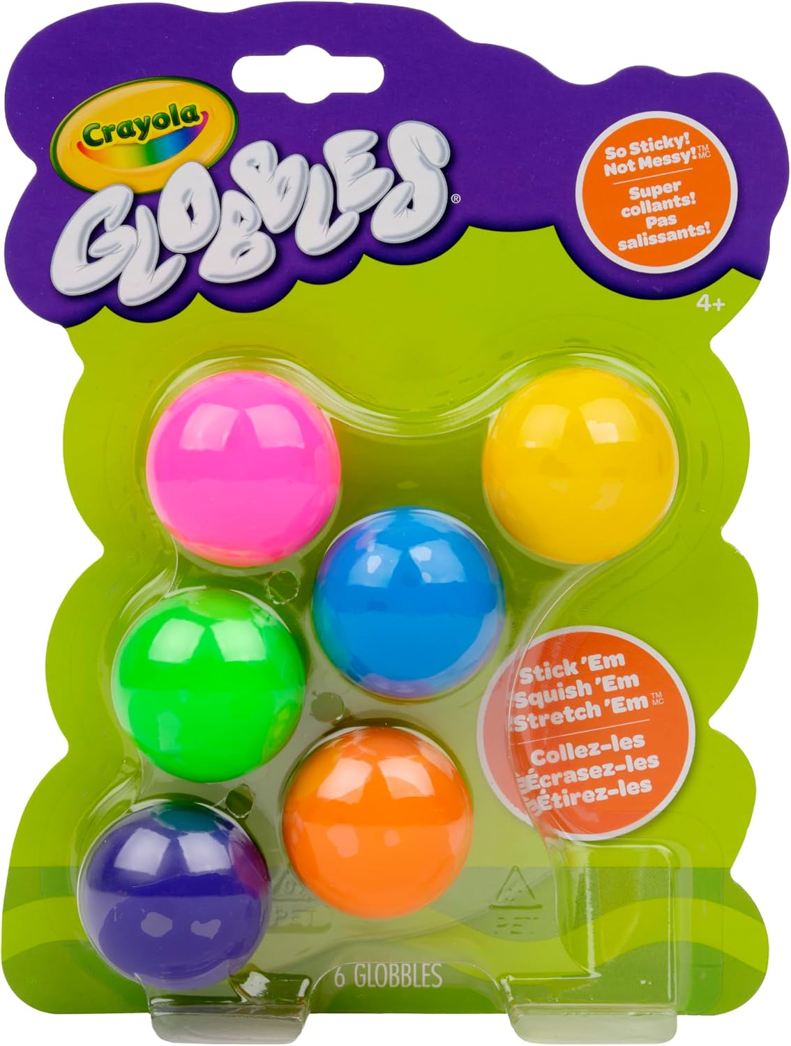 Crayola Globbles Fidget Toy, 6ct, Sticky Stress Ball, Kid Stocking Stuffers