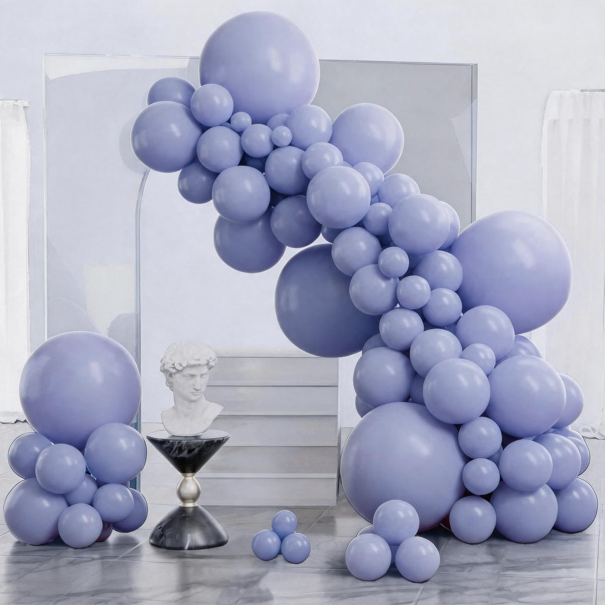 PartyWoo Pearl White Balloons 140pcs Metallic White Color Different Sizes