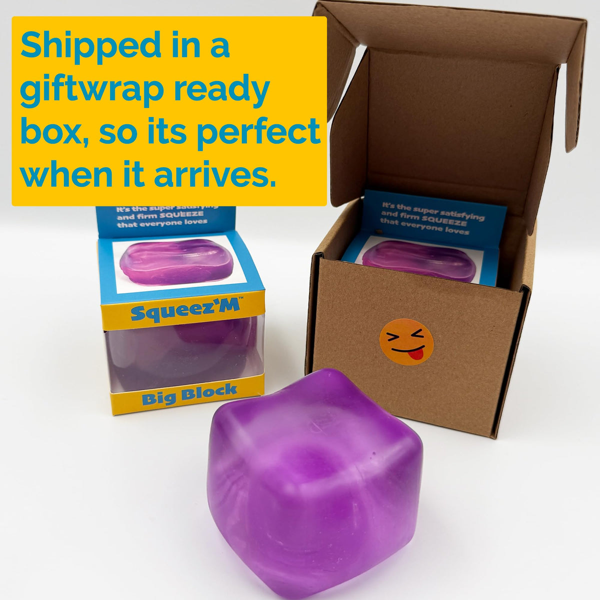 Original BigBlok Premium Stress Cube 2 Pack, Squishy Fidget Toy, Adults