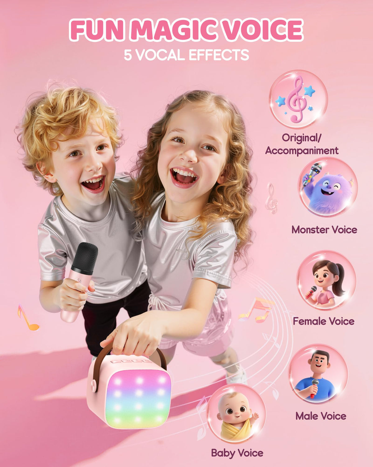YLL Karaoke Machine for Kids, Birthday Gifts for Girls 3 4 5 6 7+Years Old