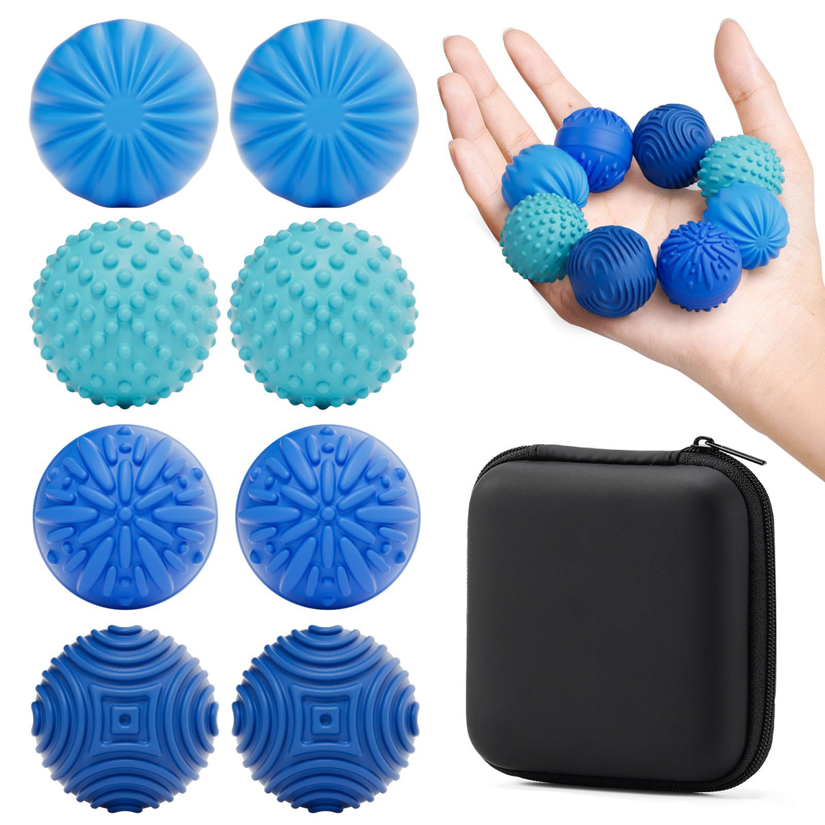 Silicone Magnetic Balls Fidget Toys for Adults & Teens,4PCS Stress Relief Sensory Toys for Autism ADHD Anxiety,Fun Textures Gadgets,Office Desk Toy,Stocking Stuffers for Women Men Teen Gift