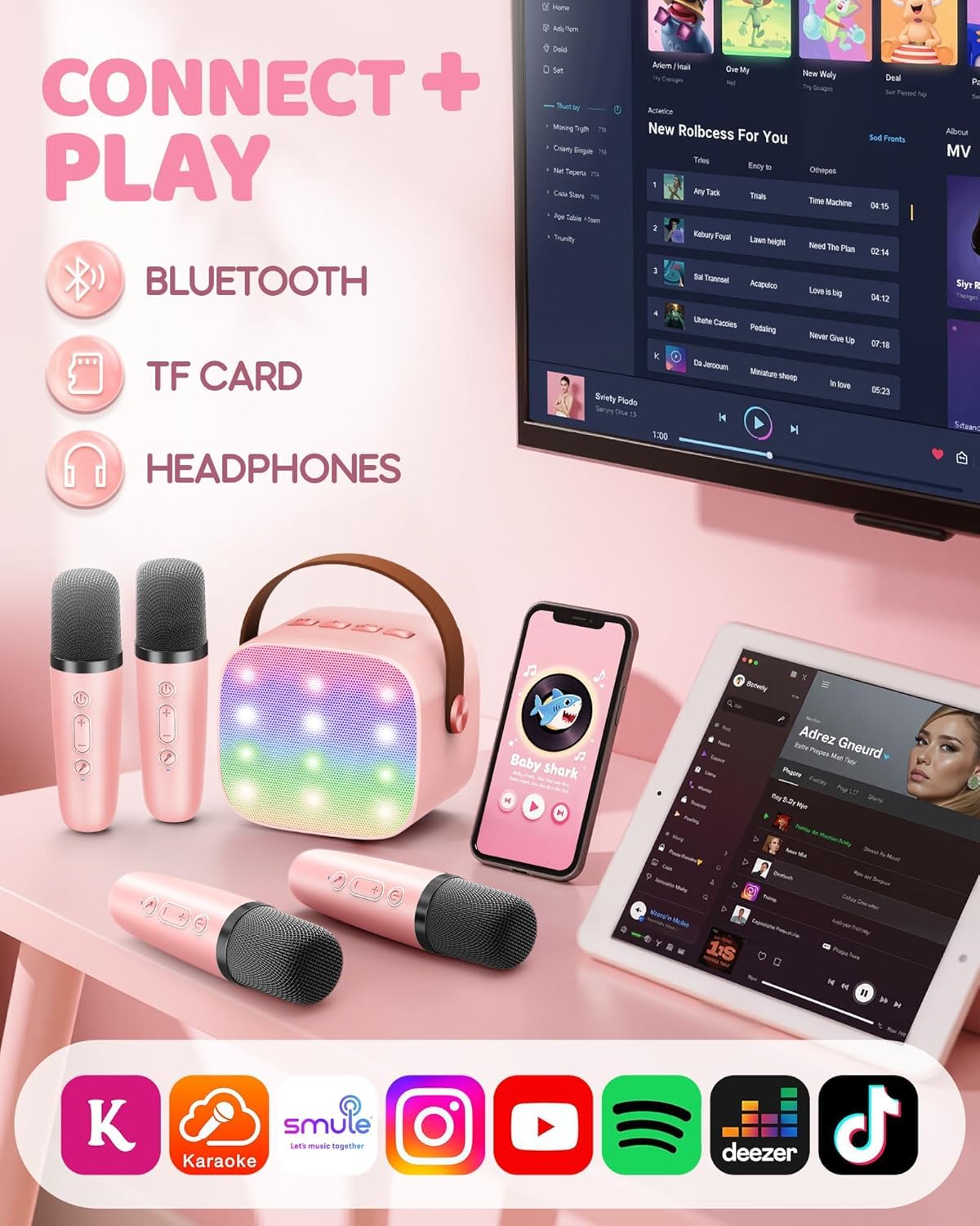 YLL Karaoke Machine for Kids, Birthday Gifts for Girls 3 4 5 6 7+Years Old