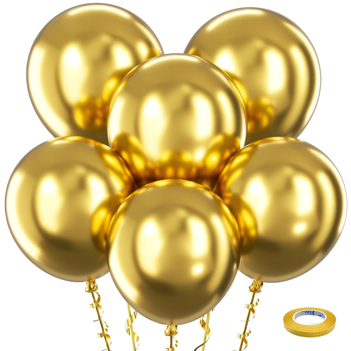 Bezente Assorted Latex Rainbow Balloons 100 Pack 12 inch